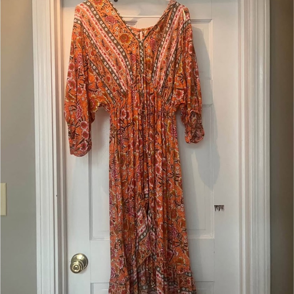 Bohemian Orange Maxi Dress